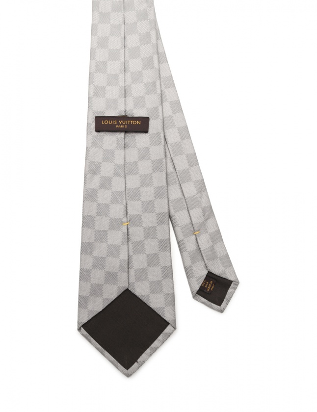 極美品 極上ウール ダブルスーツ× LOUIS VUITTON ダミエ柄ネクタイ LOUIS VUITTON ルイヴィトン ネクタイ ダミエ レギュラータイ