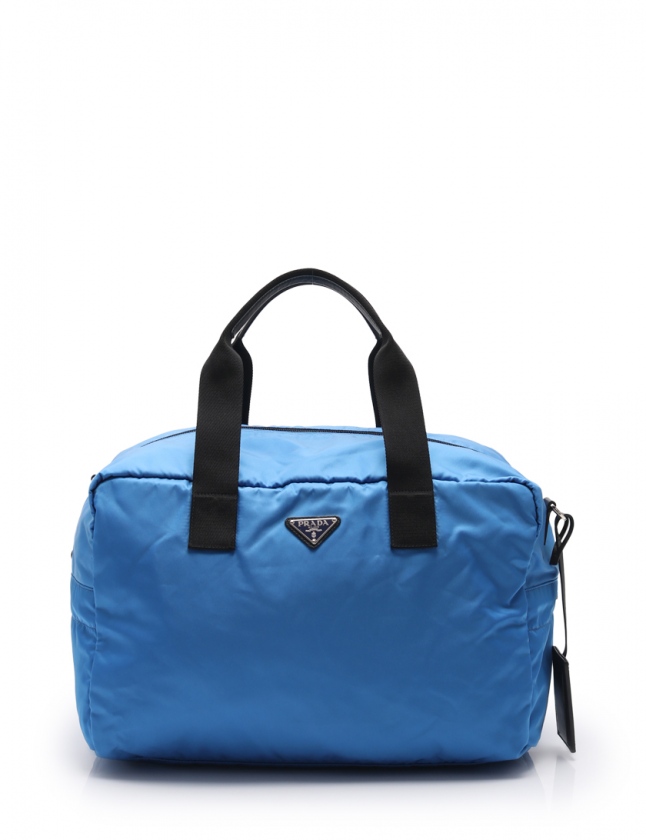 プラダ PRADA ボストンバッグ ショルダーバッグ 青 黒 BL0701 ナイロン 