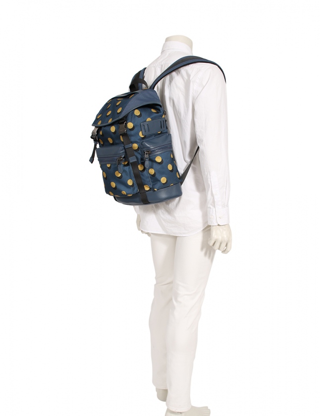 コーチ COACH バックパック リュック トレック ドット柄 ブルーグレー 
