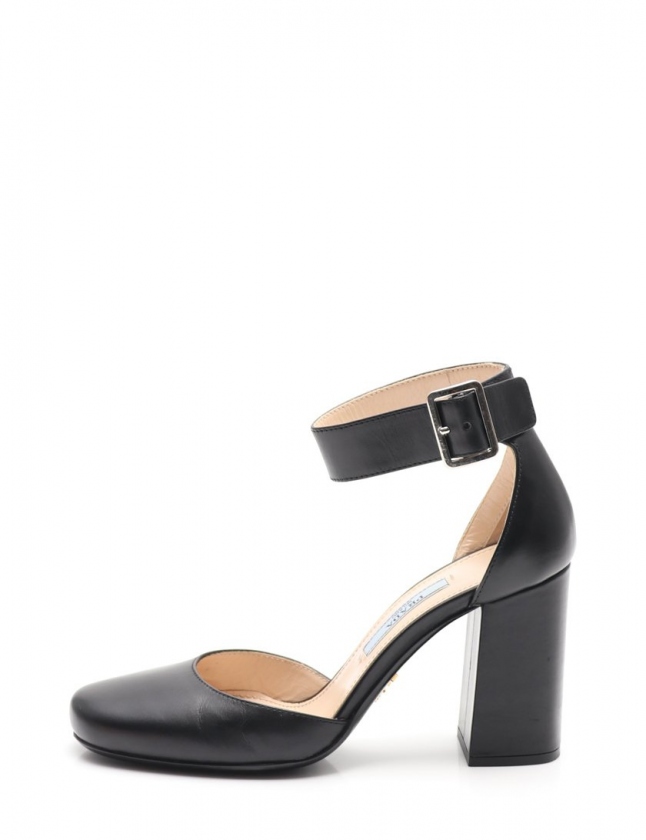 プラダ PRADA パンプス ヒール 黒 34.5 シューズ 21.5cm レザー プラダ PRADA パンプス ヒール 黒 34.5 シューズ 21.5cm レザー