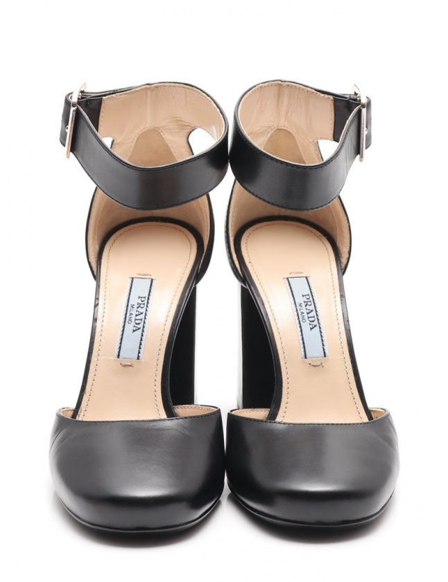 プラダ PRADA パンプス ヒール 黒 34.5 シューズ 21.5cm レザー プラダ PRADA パンプス ヒール 黒 34.5 シューズ 21.5cm レザー