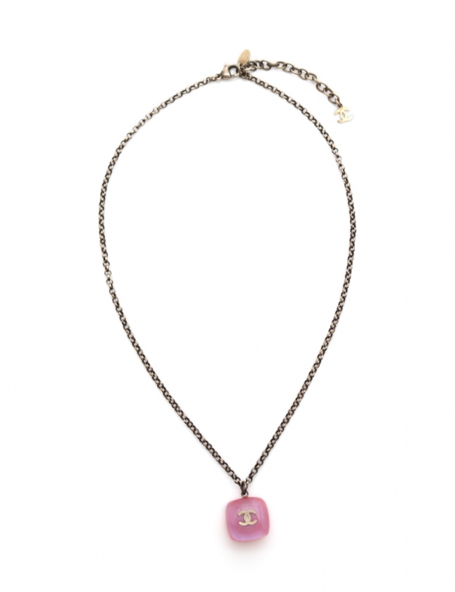シャネル CHANEL ネックレス ペンダント ココマーク ピンク シルバー  