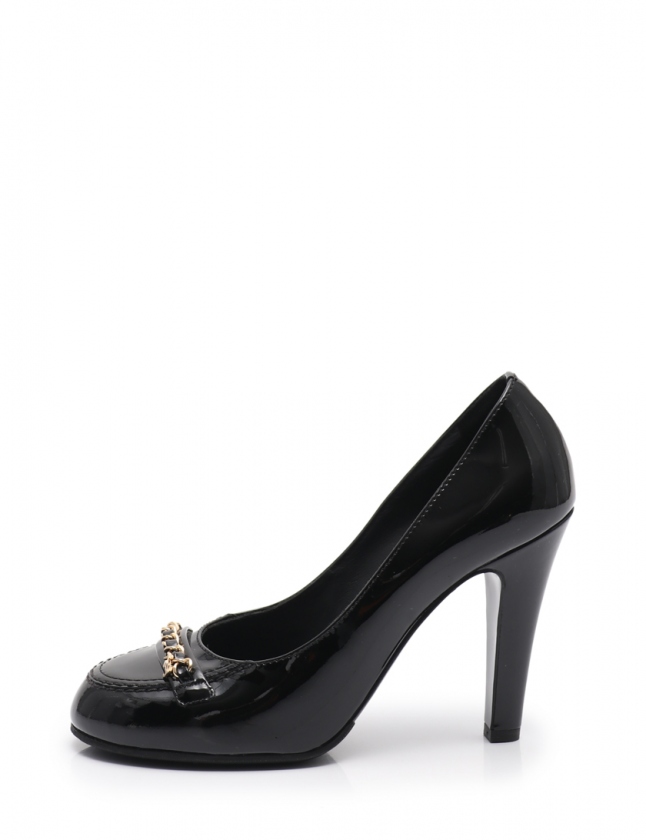 シャネル CHANEL パンプス ココマーク 黒 37.5 シューズ 24cm G31145