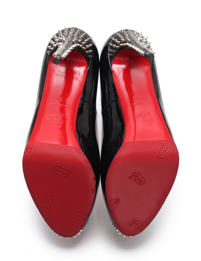 クリスチャンルブタン Christian louboutin オープントゥパンプス 黒