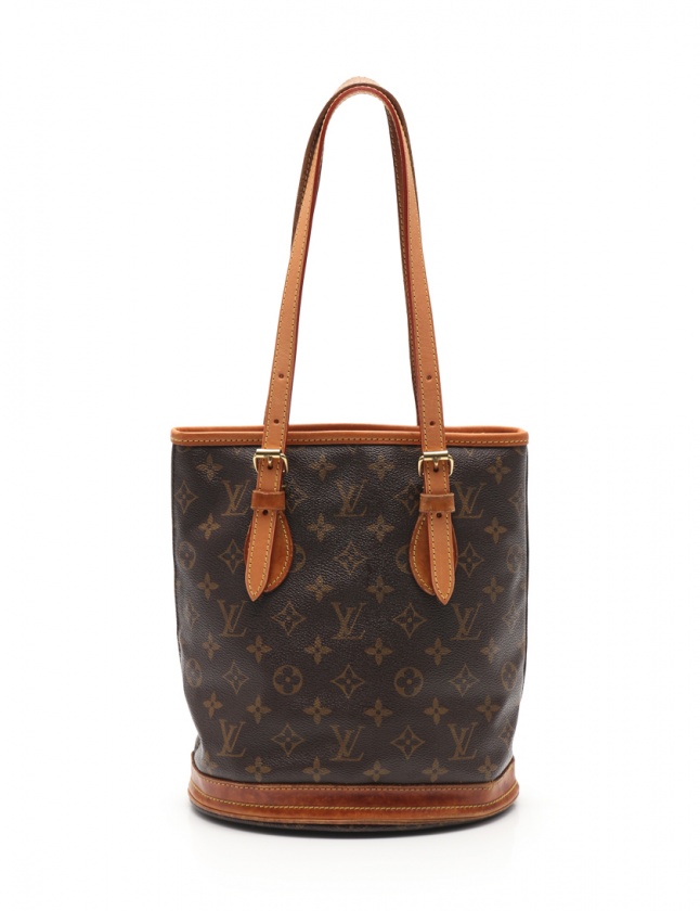 ルイヴィトン LOUIS VUITTON ハンドバッグ バケットPM モノグラム 茶 