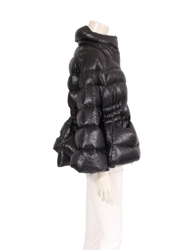モンクレール MONCLER ダウンポンチョ 黒 00 アウター ワンポイント 