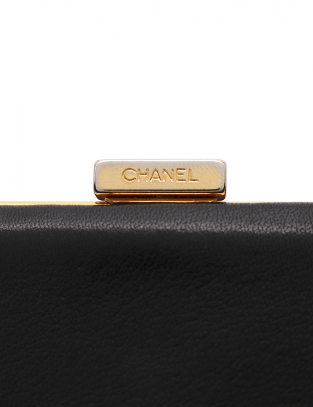 シャネル CHANEL 二つ折り財布 ココマーク 黒 小物 キャビアスキン ...