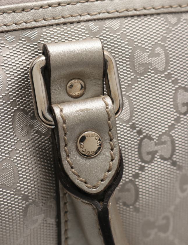 グッチ GUCCI ミニボストンバッグ ハンドバッグ GGインプリメ シルバー