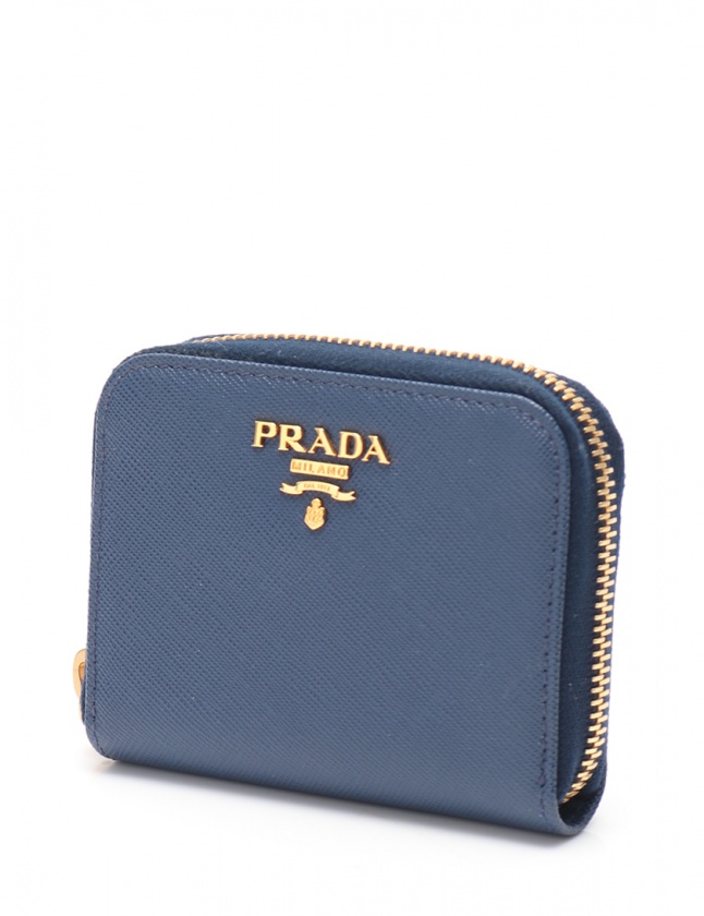 PRADA サフィアーノレザー コインケース ネイビー Prada サフィアーノレザー コインケース | ブルー | FARFETCH JP