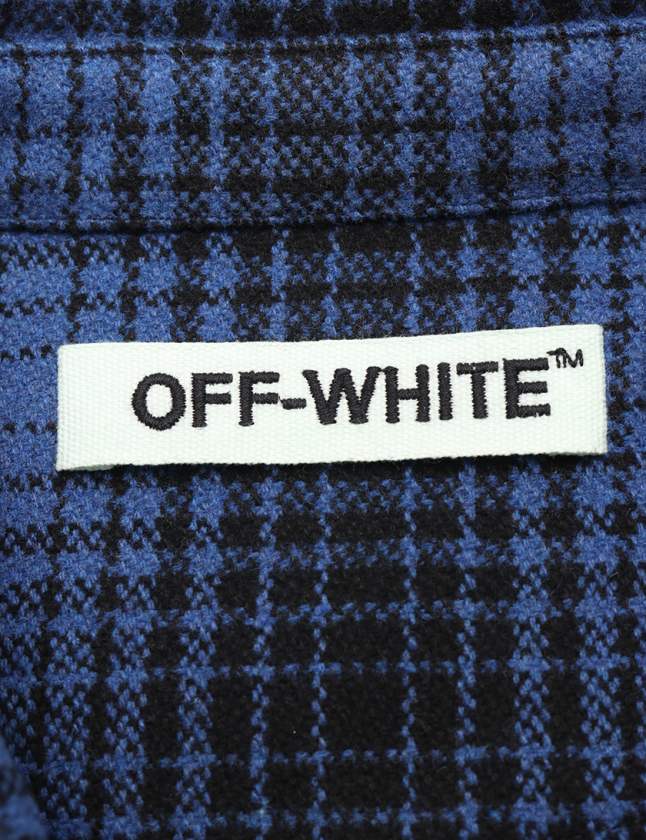 オフホワイト OFF WHITE シャツ バックバイアスロゴ CPOジャケット 青  