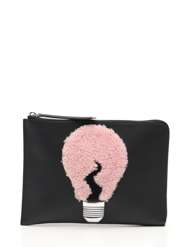 フェンディ FENDI クラッチバッグ 黒 8M0363 レザー 電球 レディース 