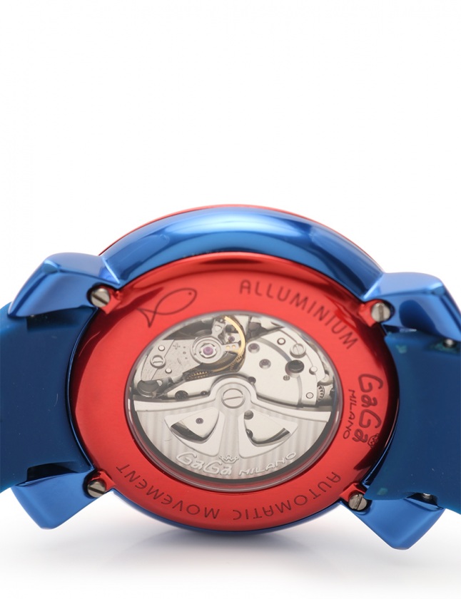 ガガミラノ GaGa MILANO 腕時計 マヌアーレ 48mm メンズ 赤 青 マルチ