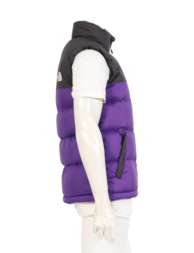 ザノースフェイス THE NORTH FACE ダウンベスト ヌプシ グレー 紫 S 