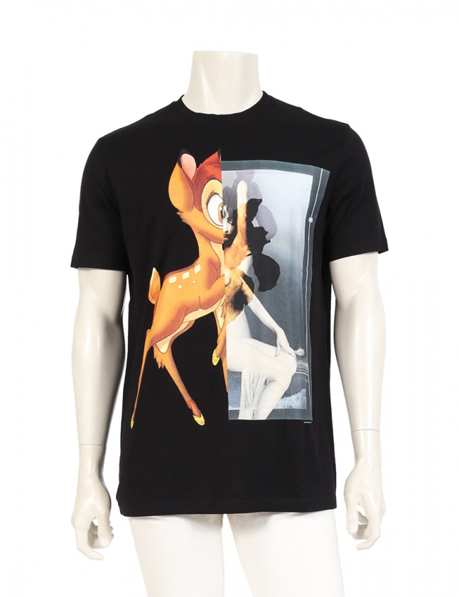 ジバンシィ GIVENCHY カットソー バンビ プリントTシャツ 黒 S  