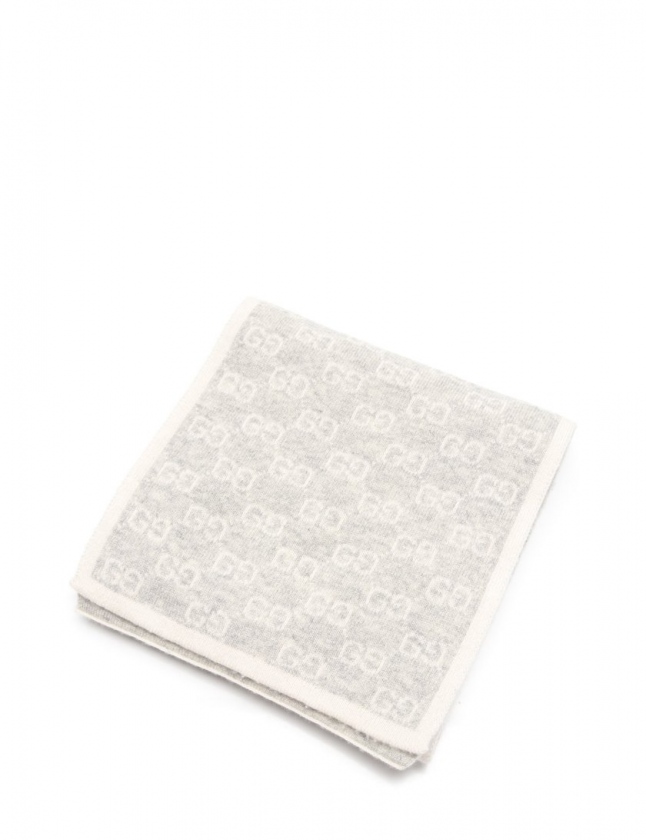 グッチ GUCCI マフラー GG ストール アイボリー ライトグレー 小物 総  