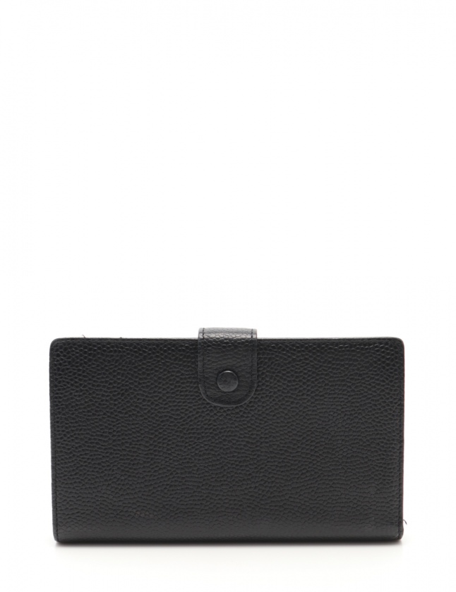 シャネル CHANEL 二つ折り長財布 ココマーク 黒 小物 キャビアスキン  