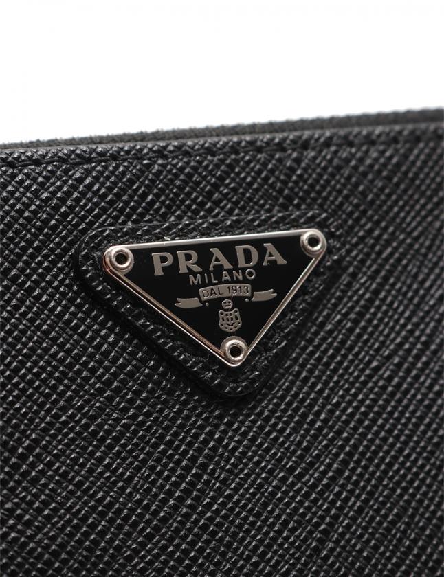 【極美品✨】プラダ コインケース 小銭入れ キーリング サフィアーノレザー 黒 PRADA レザーコインケース ブラック （PRADA プラダ 1PP122