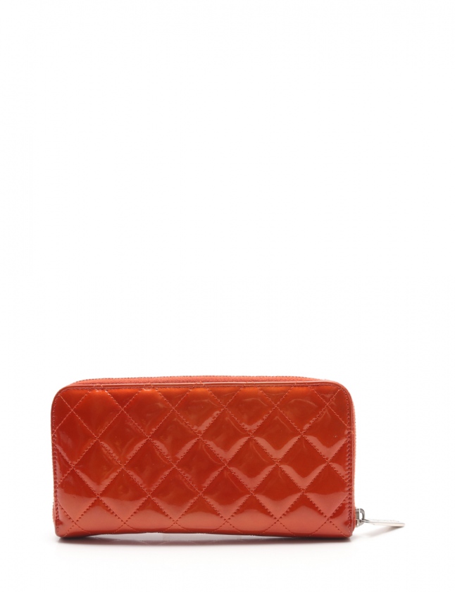 シャネル CHANEL ラウンドファスナー長財布 ココマーク オレンジ 