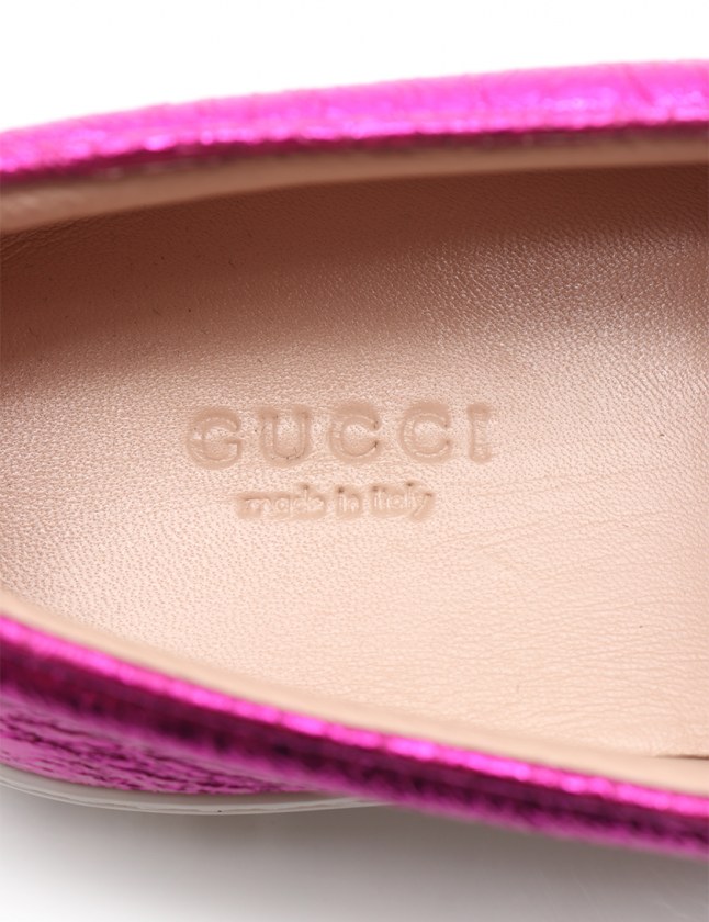 グッチ GUCCI スリッポン メタリックピンク 36 シューズ 22.5cm 408510 