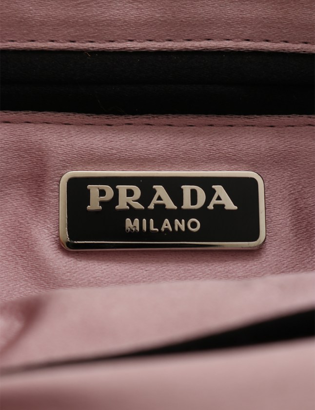 プラダ PRADA クラッチバッグ 黒 BP420M サテン カラーストーン 