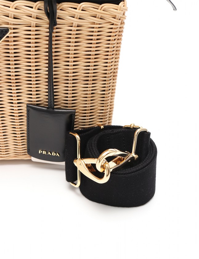 プラダ PRADA ハンドバッグ かごバッグ ショルダーバッグ ウィッカー