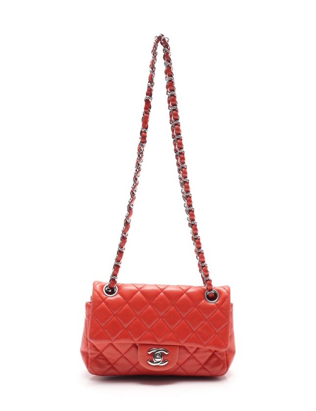 シャネル CHANEL Wチェーンショルダーバッグ ミニマトラッセ オレンジ