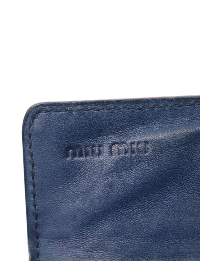 お値下げ❗️  miumiu  クロコ　名刺入れ　カードケース ミュウミュウ miumiu カードケース 名刺入れ ネイビー 小物