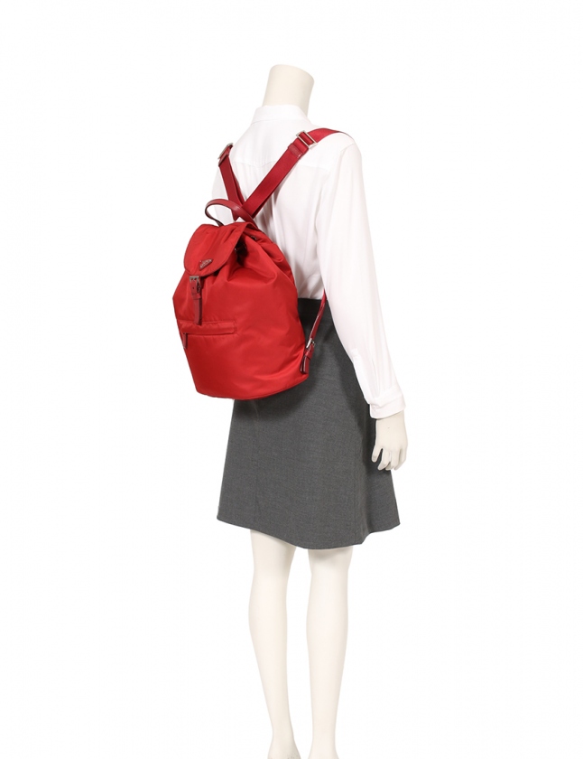 プラダ PRADA バックパック リュック 赤 ナイロン レディース 114