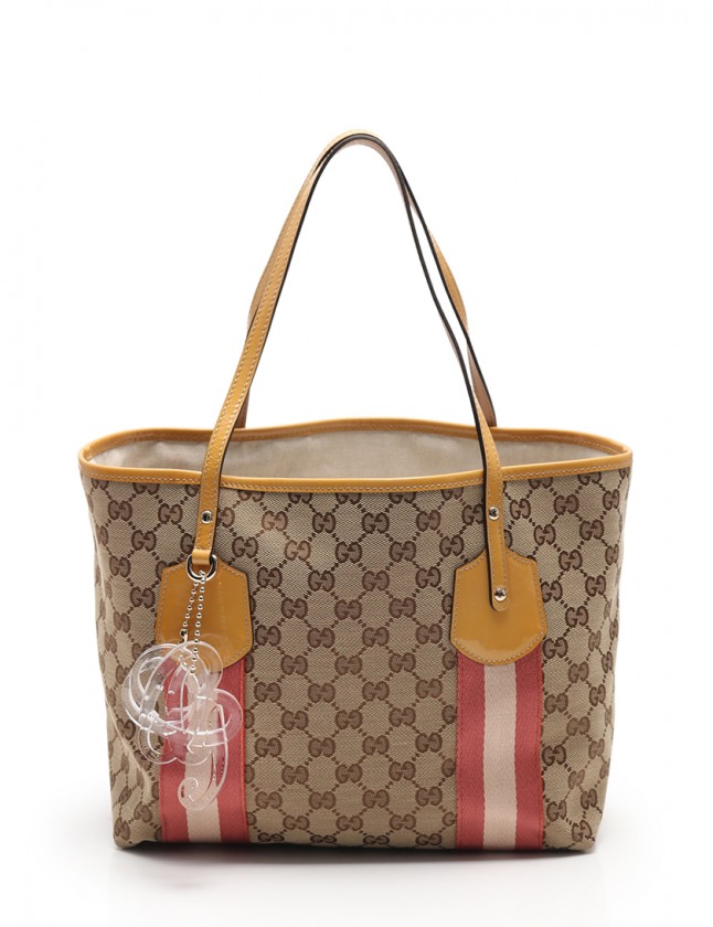 グッチ GUCCI トートバッグ GGキャンバス シェリーライン ベージュ 