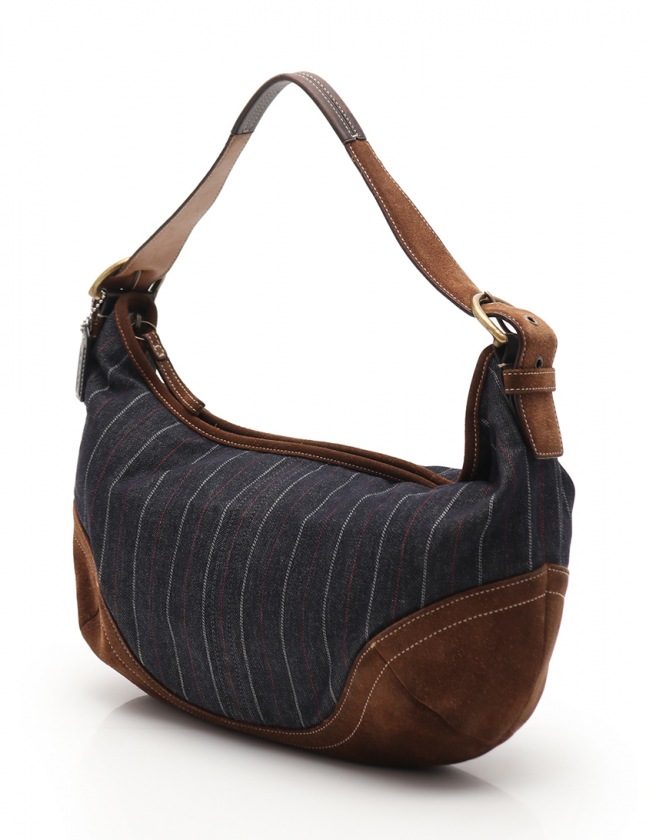 コーチ COACH ワンショルダーバッグ ネイビー 茶 9527