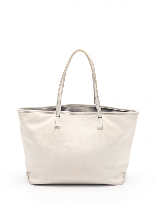 バーバリー ロンドン BURBERRY LONDON トートバッグ 白 キャンバス 
