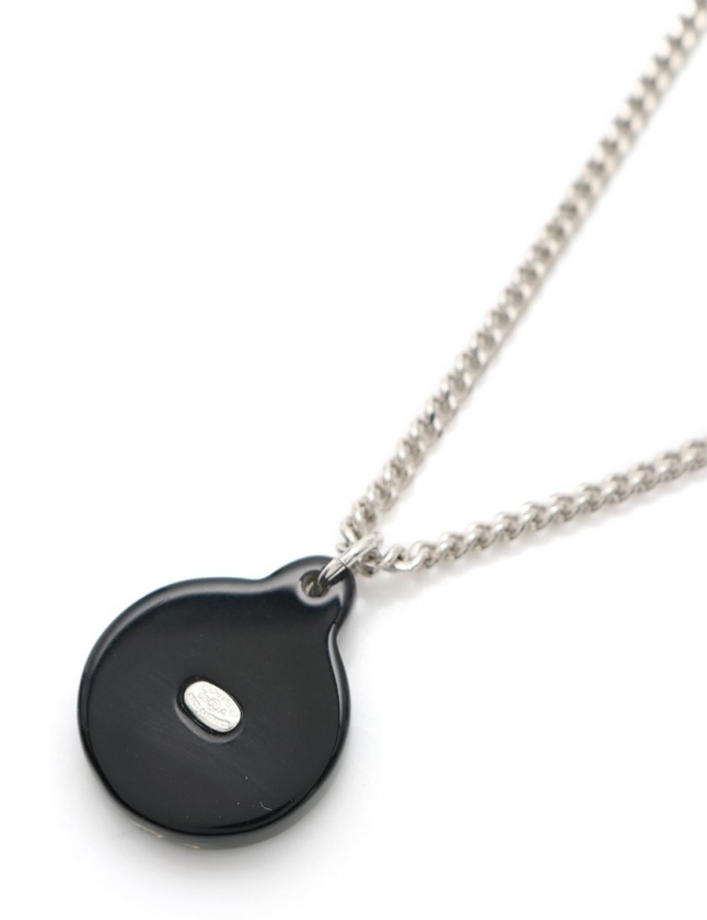 シャネル CHANEL ネックレス ペンダント ココマーク 黒 シルバー