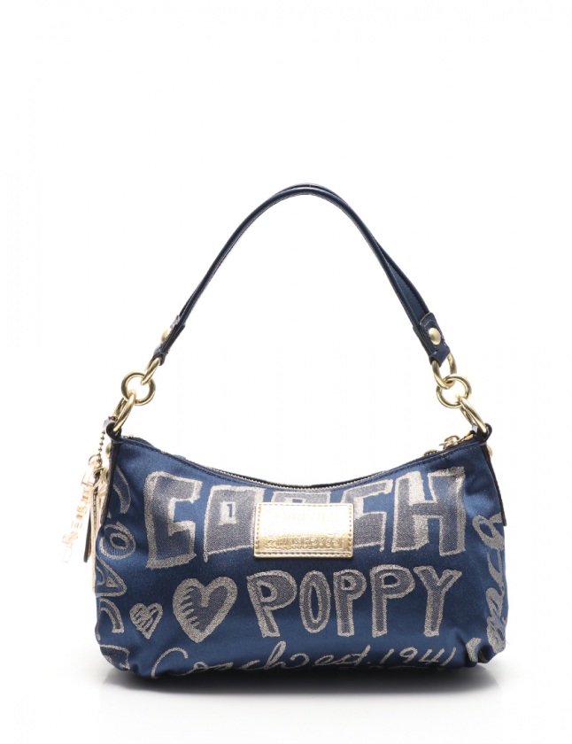 コーチ COACH ショルダーバッグ 青 ゴールド 15302 キャンバス