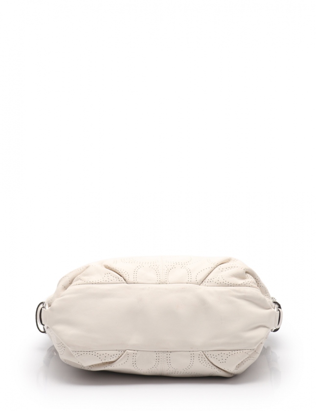良品 coach コーチ ショルダーバッグ アイボリー オールレザー ダッフル コーチ COACH ショルダーバッグ パーフォレイテッド ダッフル