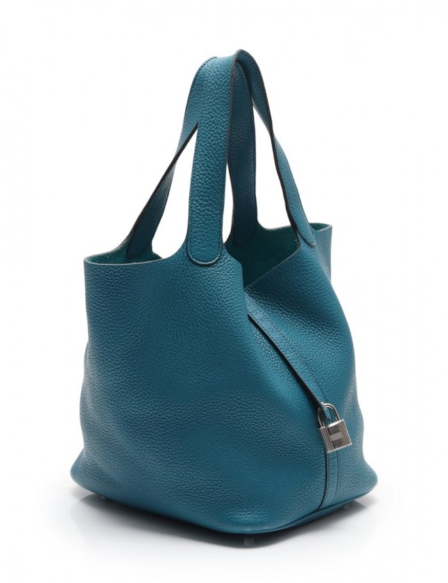 エルメス HERMES ハンドバッグ ピコタンロックMM ブルーイズミール  