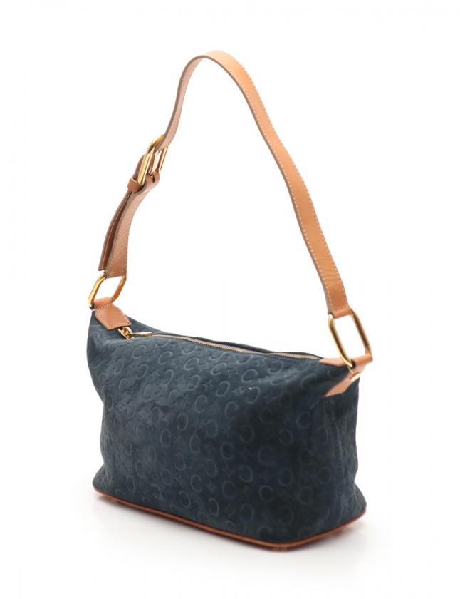 セリーヌ CELINE ショルダーバッグ Cマカダム ネイビー ベージュ 