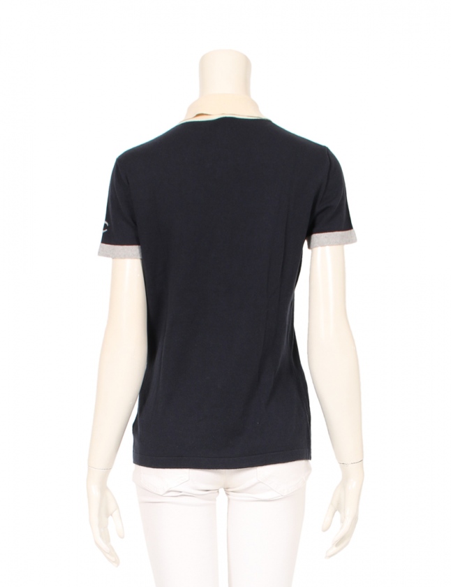 シャネル CHANEL トップス ココマーク ポロシャツ ネイビー グレー