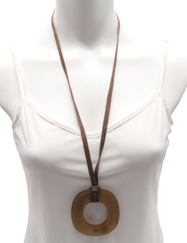 エルメス Hermes ネックレス イスム ベージュ 茶 アクセサリー バッファローホーン レディース 114 ベクトルパーク