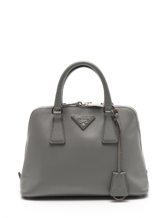 PRADA Saffiano Lux グレー ショルダーバッグ
