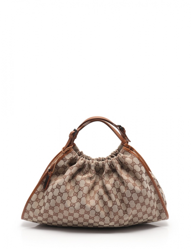 グッチ   76554  GGキャンバス  ベージュ   ハンドバ