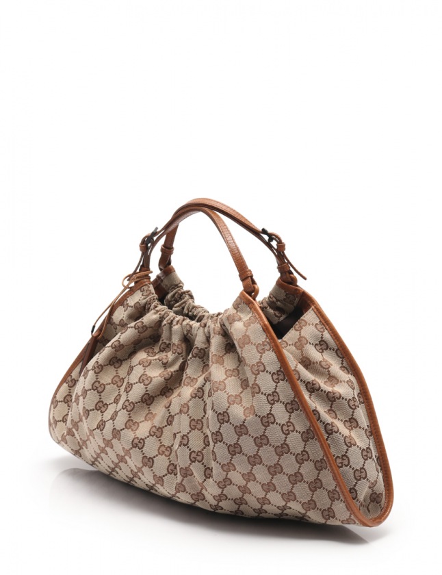グッチ GUCCI ハンドバッグ GGキャンバス ベージュ 茶 76554 