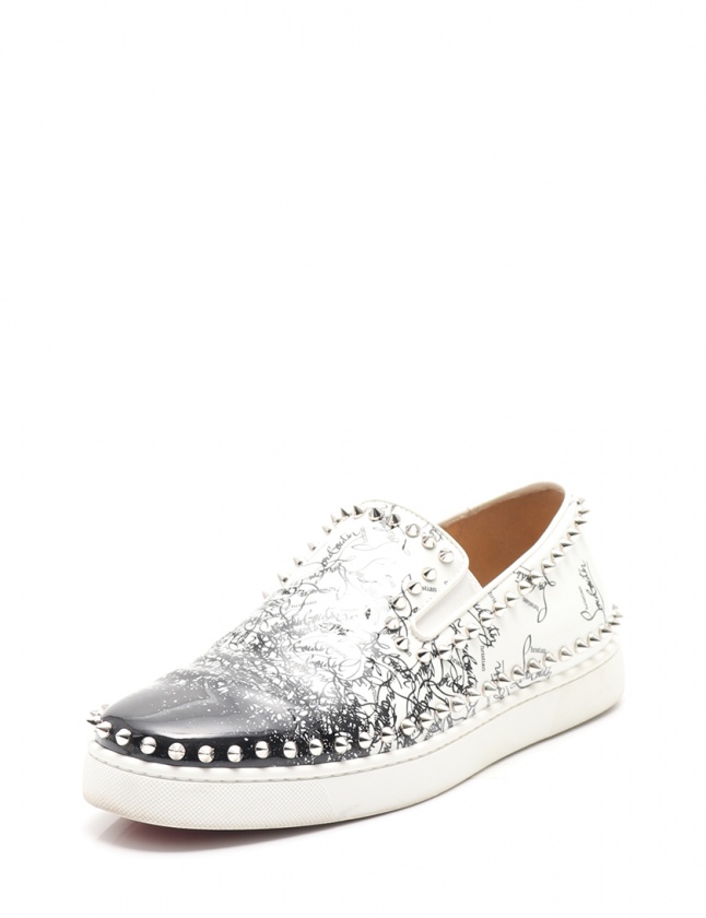 クリスチャンルブタン Christian louboutin スニーカー スリッポン 白 