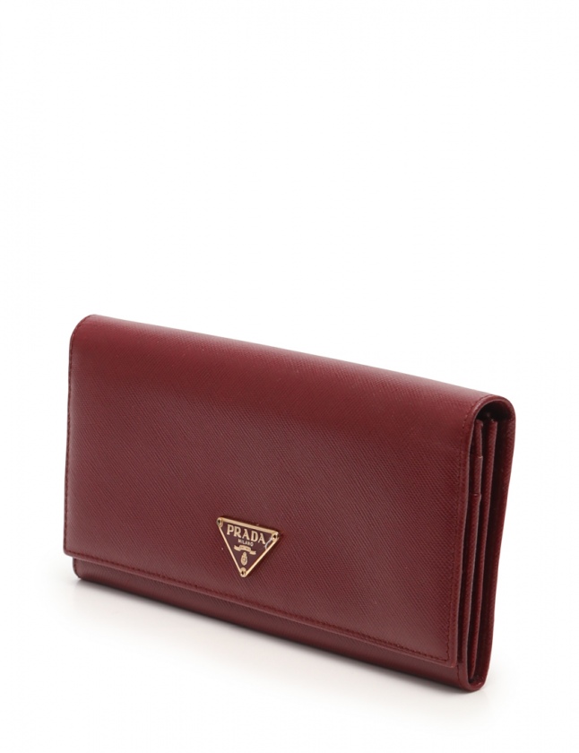 PRADA バーガンディ 二つ折り財布