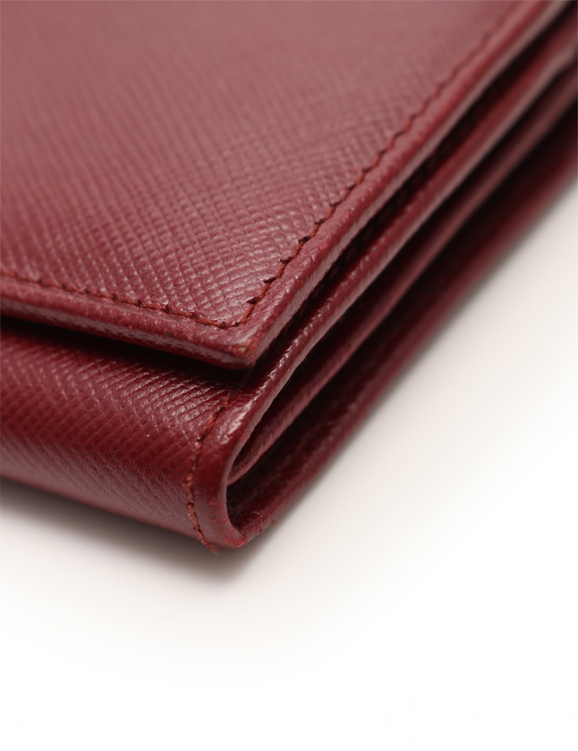 ❗️希少　PRADA プラダ　本革　長財布　 二つ折り財布　ボルドー　カード付き プラダ PRADA 二つ折り長財布 ボルドー 小物 サフィアーノレザー