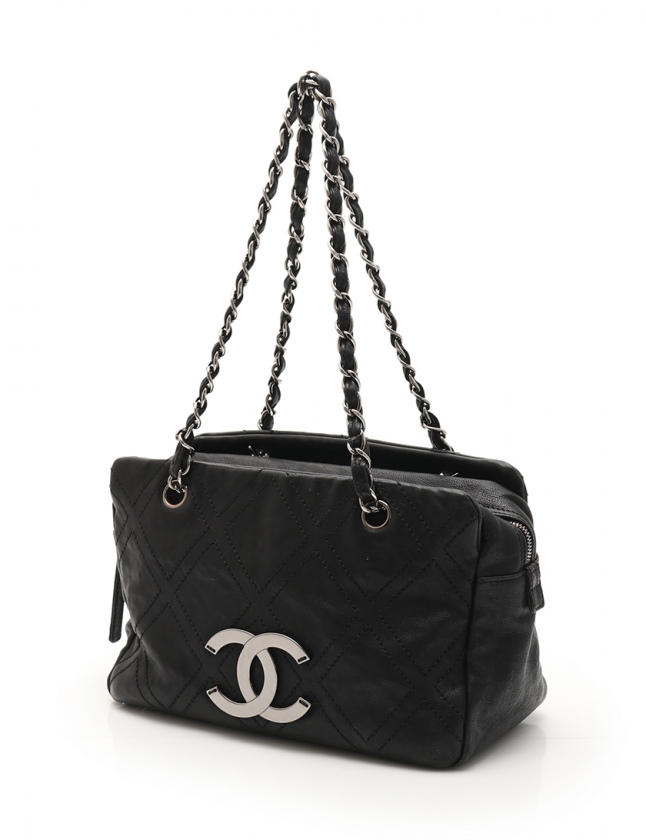 シャネル CHANEL チェーンショルダーバッグ ワイルドステッチ 黒 