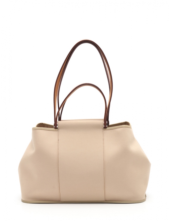 エルメス HERMES ハンドバッグ カバック エランPM ベージュ 茶 トワル 