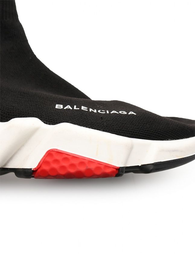 バレンシアガ BALENCIAGA スニーカー スピードトレーナー 黒 白 赤 40 
