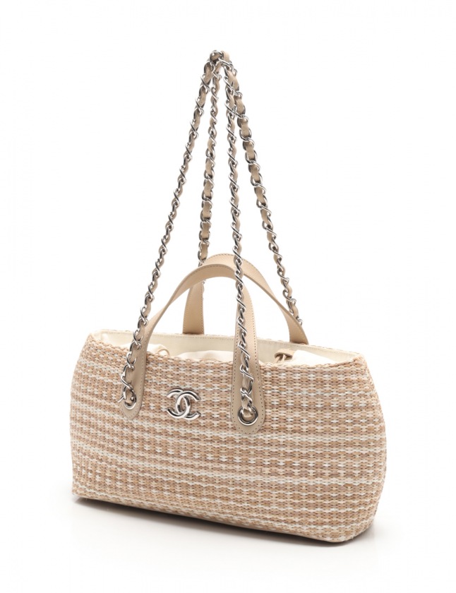 シャネル CHANEL ショルダーバッグ ココマーク ストローバッグ かご 