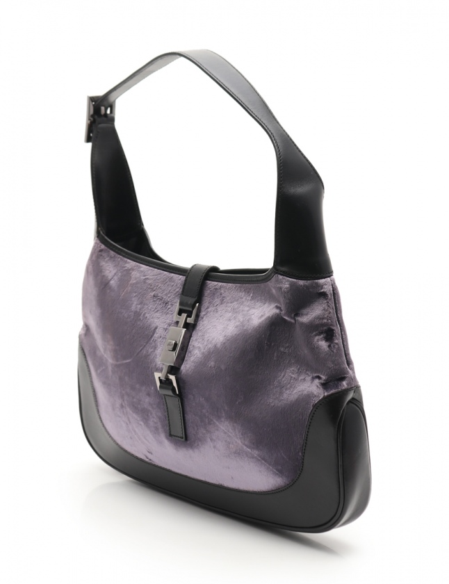 グッチ GUCCI ワンショルダーバッグ ジャッキー 紫 黒 001 3306 ベロア  