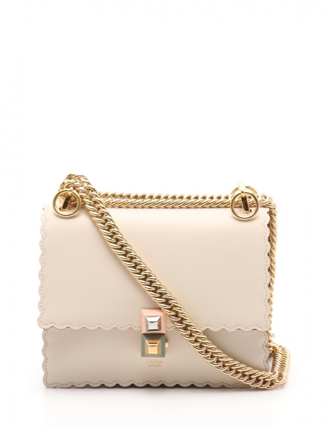 フェンディ FENDI チェーンショルダーバッグ ミニ キャナイ ピンク 